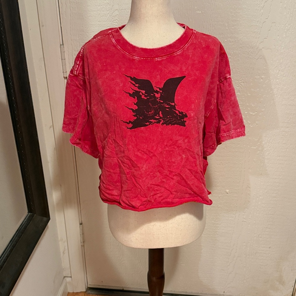Hurley Red Short-Sleeve Tee with Black Graphic